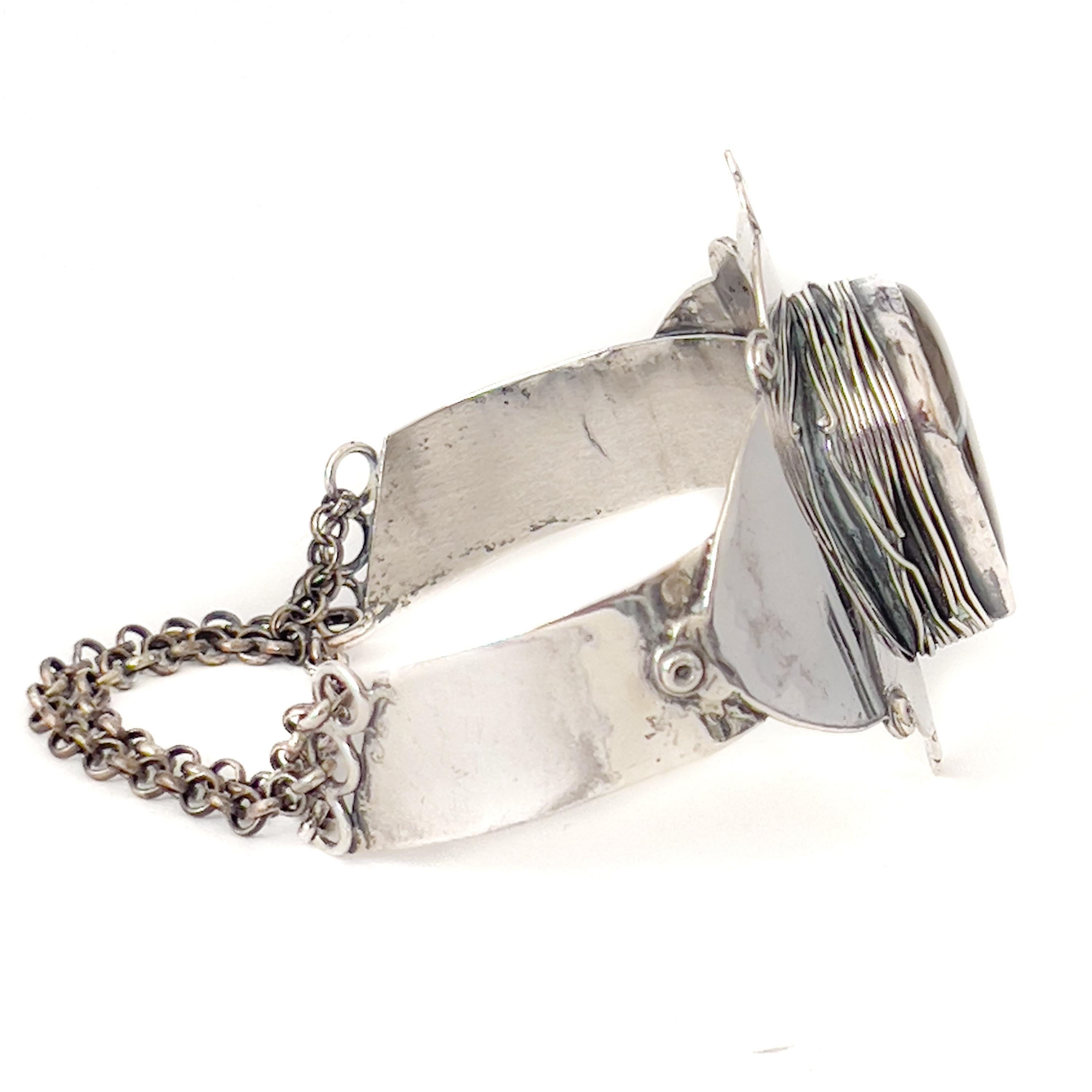 Bracciale modernista in agata e argento In condizioni buone in vendita a Rotterdam, NL