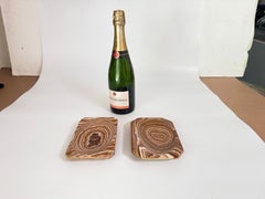 Posacenere o Vide Poche in agata, colore marrone Italia 1970 Set di 2