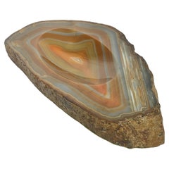Agate Ashtray or Vide Poche, Grey and Brown Color, Italy 1950