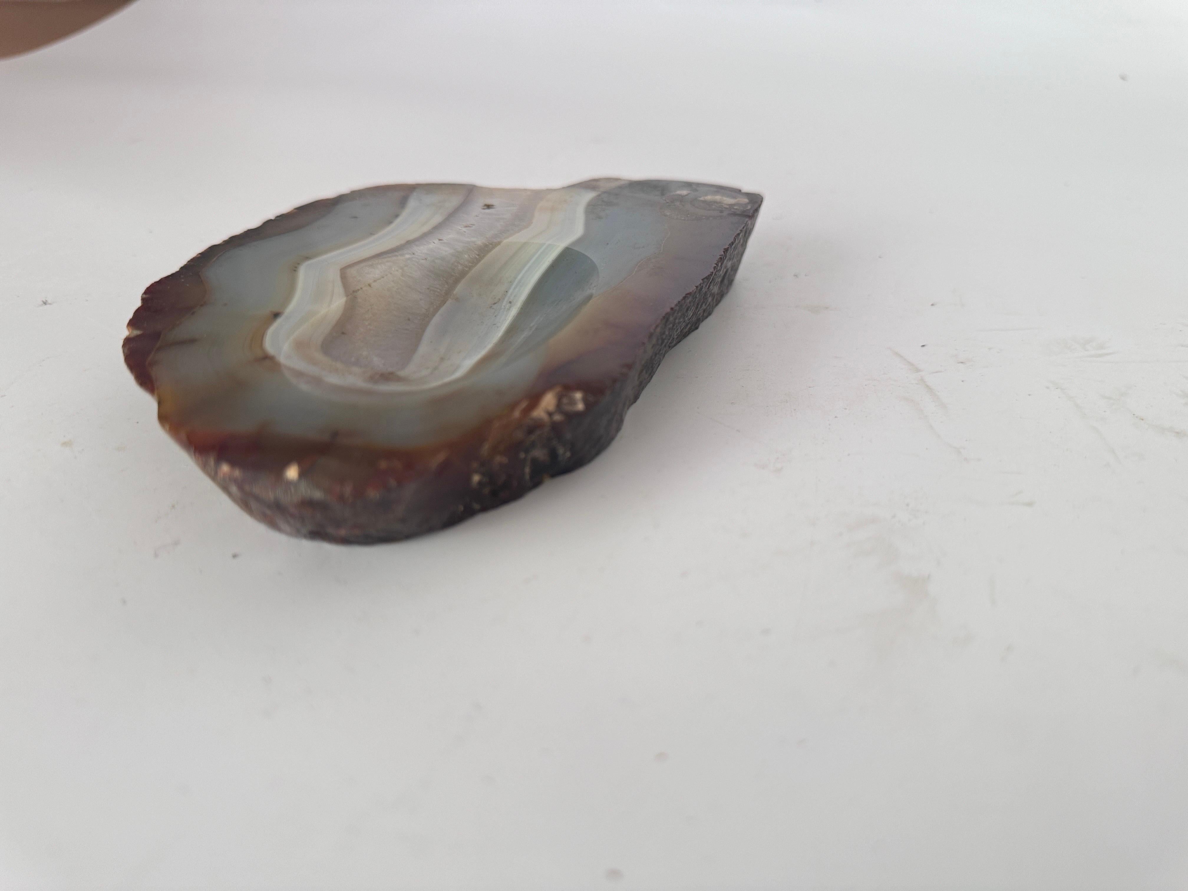 italien Cendrier ou Vide Poche en agate, couleur grise et Brown, Italie 1970 en vente