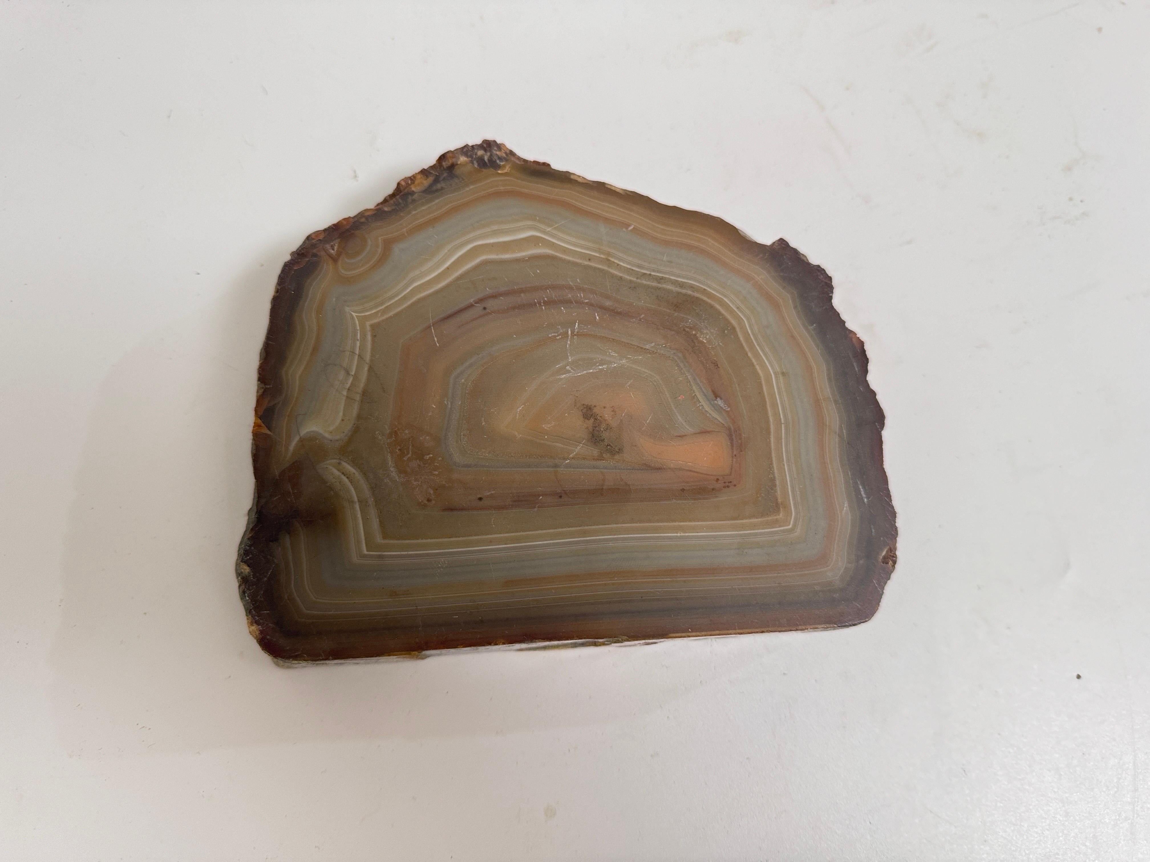 Agate Ashtray or Vide Poche, Grey and Brown Color, Italy 1970 In Good Condition For Sale In Auribeau sur Siagne, FR
