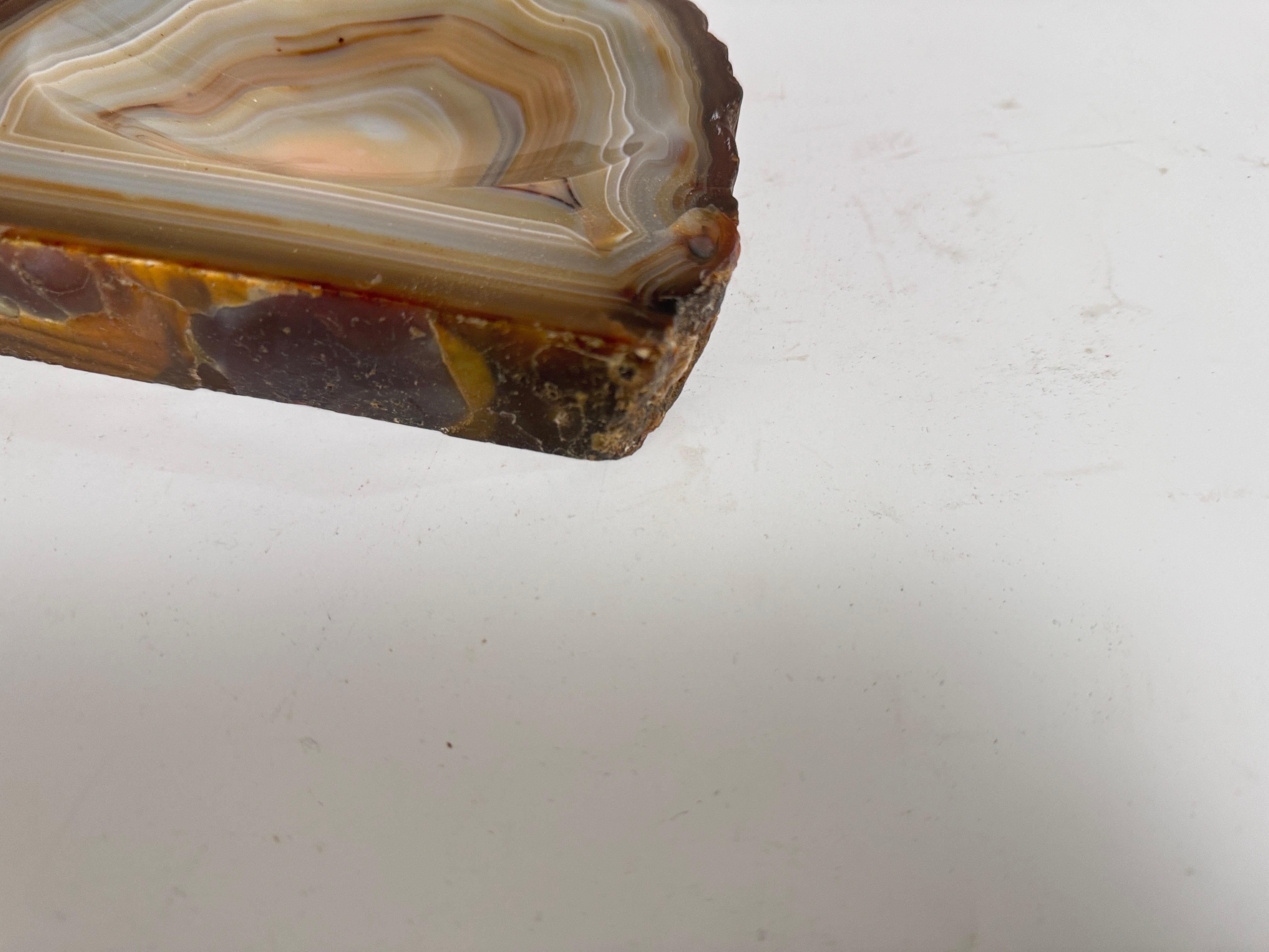 Late 20th Century Agate Ashtray or Vide Poche, Grey and Brown Color, Italy 1970 For Sale