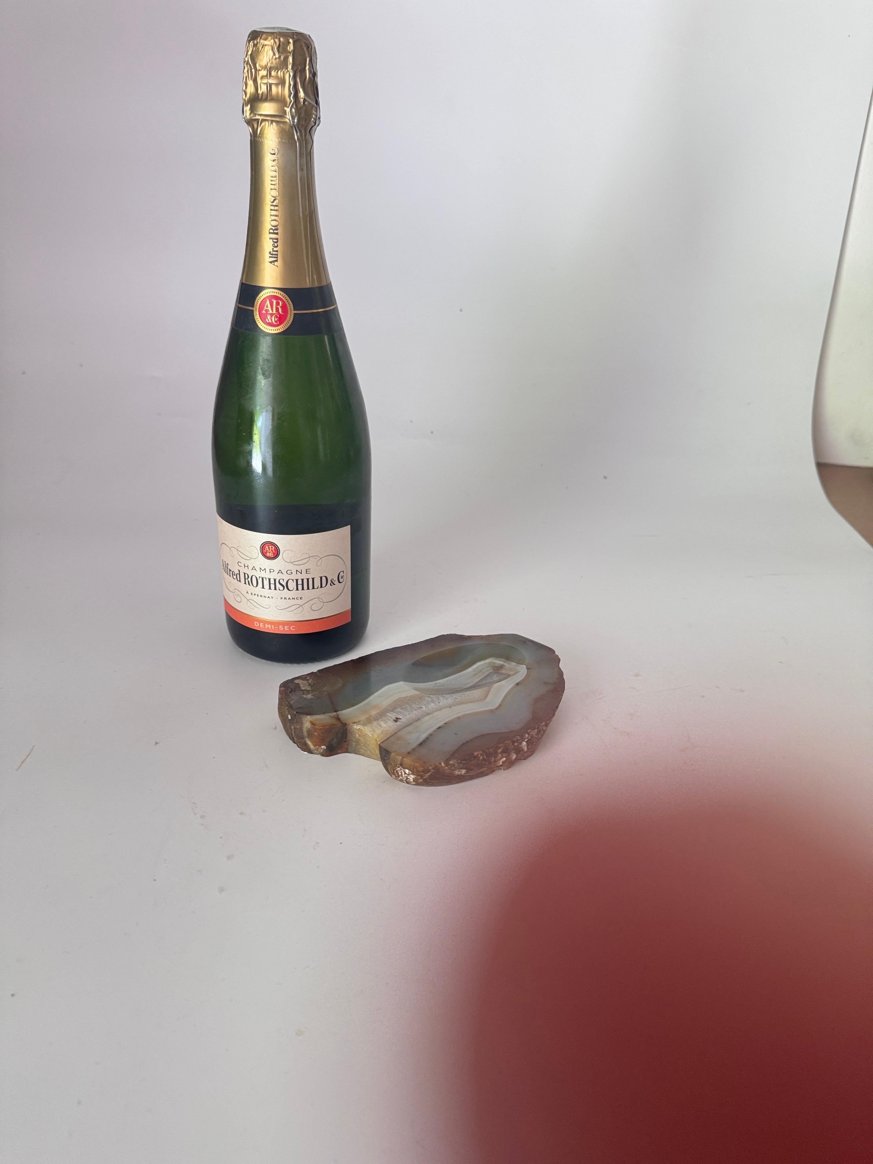 Cendrier ou Vide Poche en agate, couleur grise et Brown, Italie 1970 Bon état - En vente à Auribeau sur Siagne, FR