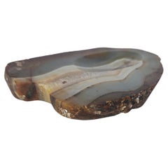 Vintage Agate Ashtray or Vide Poche, Grey and Brown Color, Italy 1970