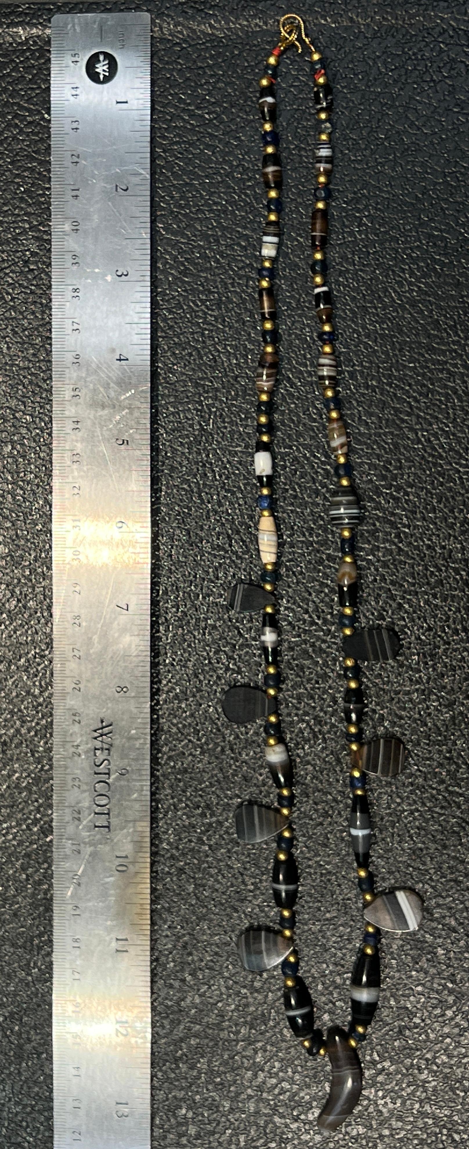 Collana di perline di agata In condizioni ottime in vendita a New York, NY