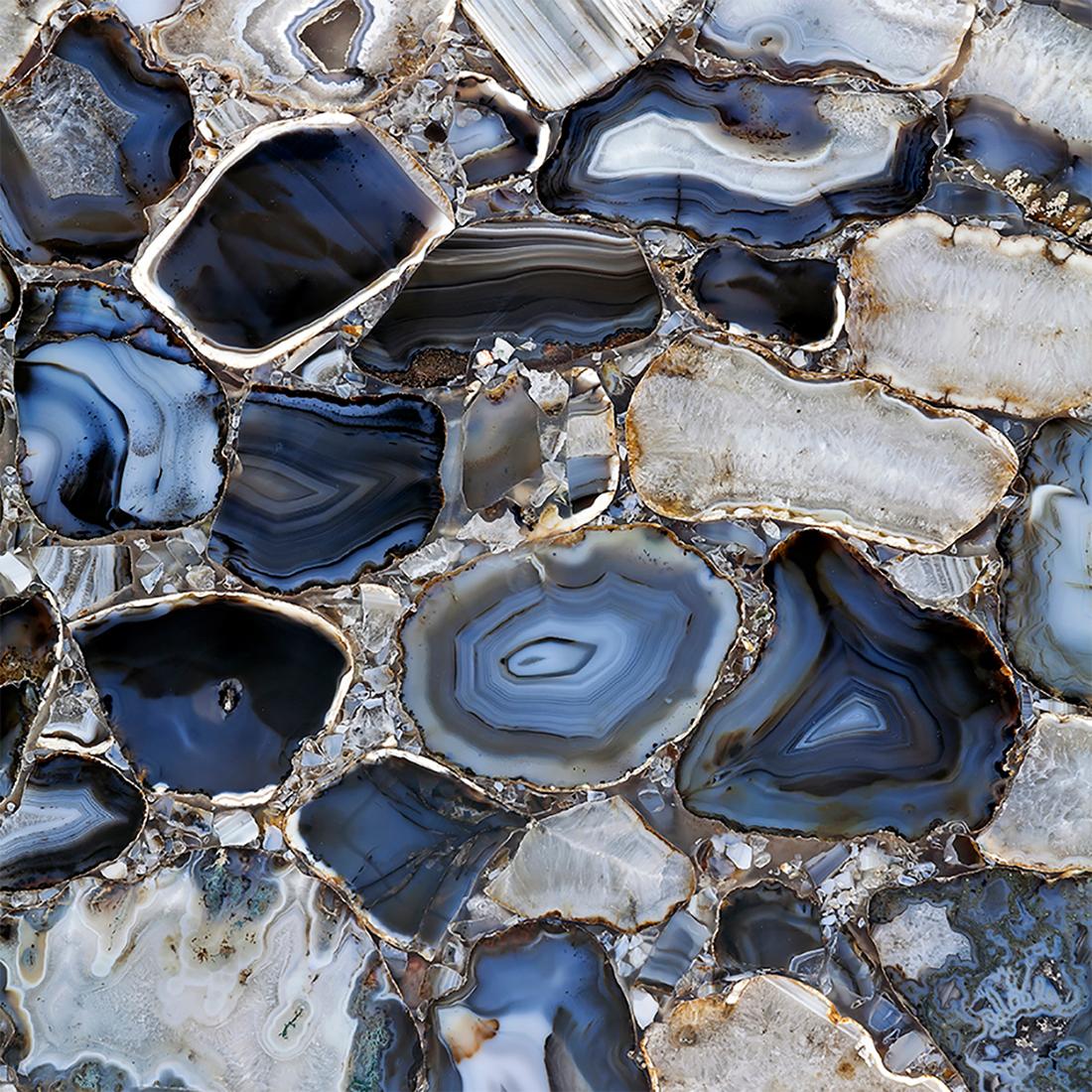 Agate Blue Side Table In New Condition For Sale In Paris, FR