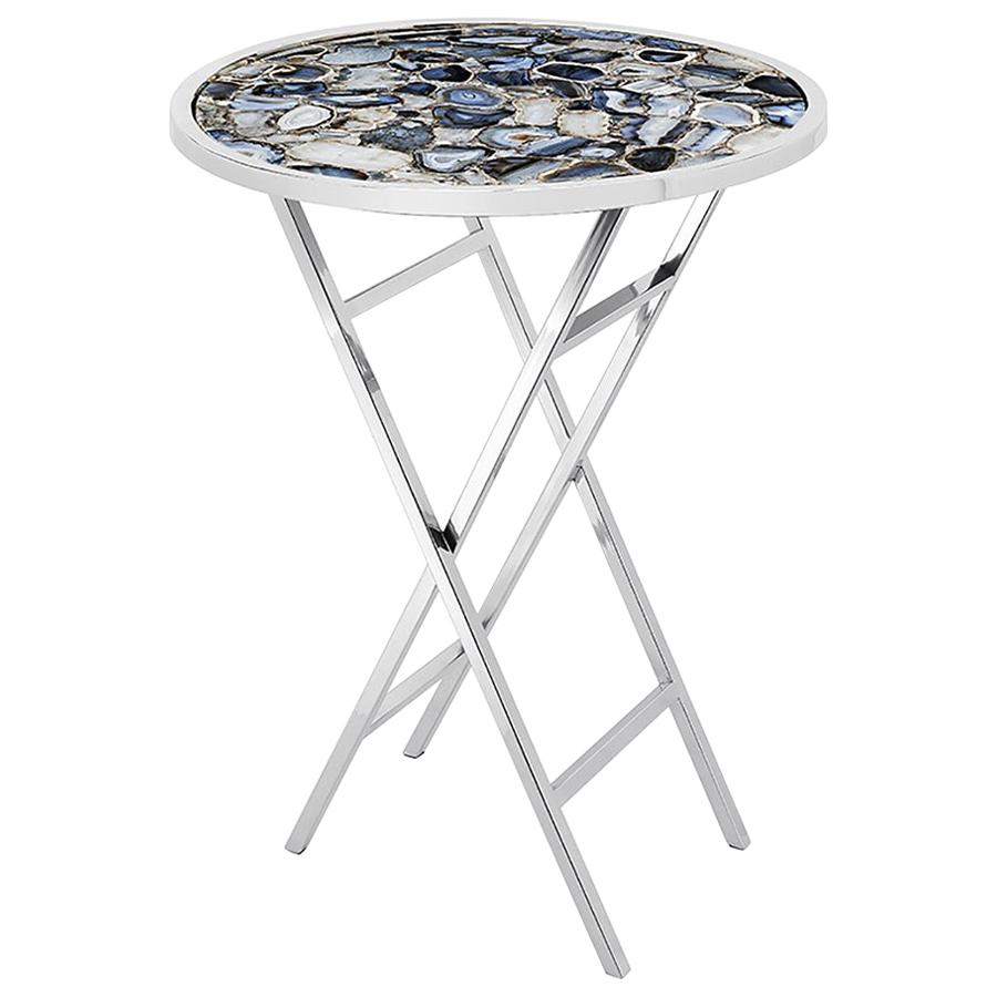 Agate Blue Side Table For Sale