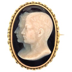 Antique Agate Cameo Brooch