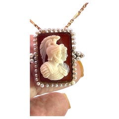 Agate Cameo finely detailed Mars and Bellona