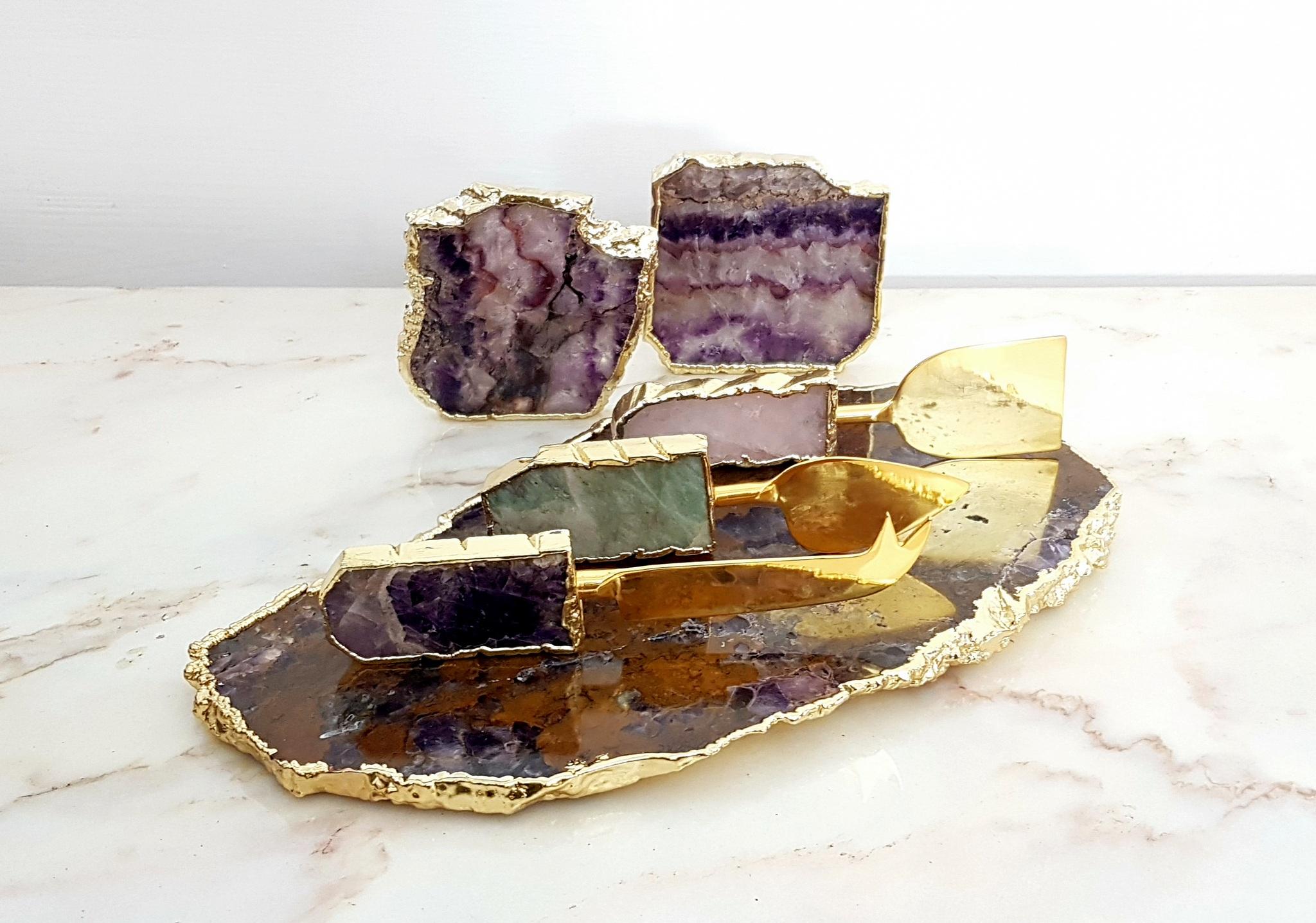 agate cheese knives