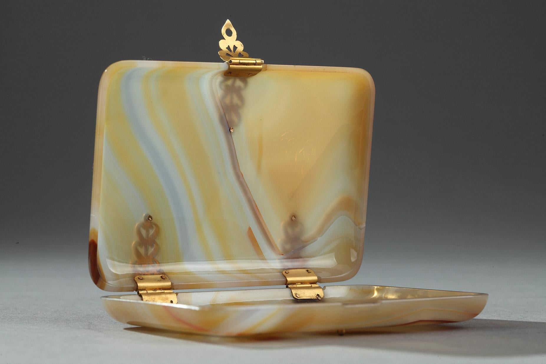 Agate Cigarette or Card Case with Golden Tints 1