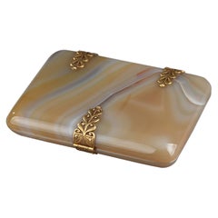 Agate Cigarette or Card Case with Golden Tints