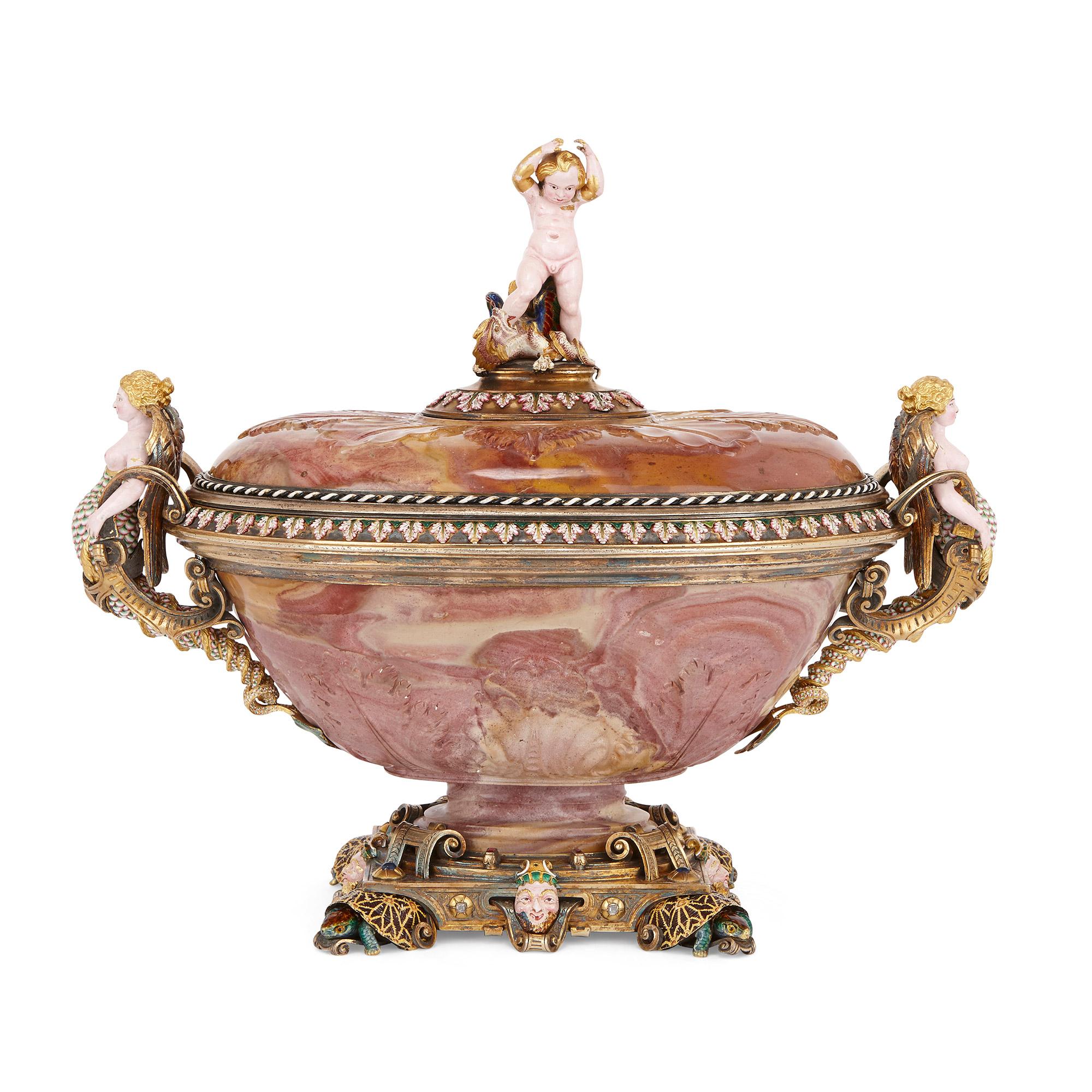 This exquisite work of art was created circa 1836-1840 in France by the acclaimed French gold and silversmith, Jean-Valentin Morel. Using only the finest of materials and with exceptional attention to detail, this magnificent piece is without doubt