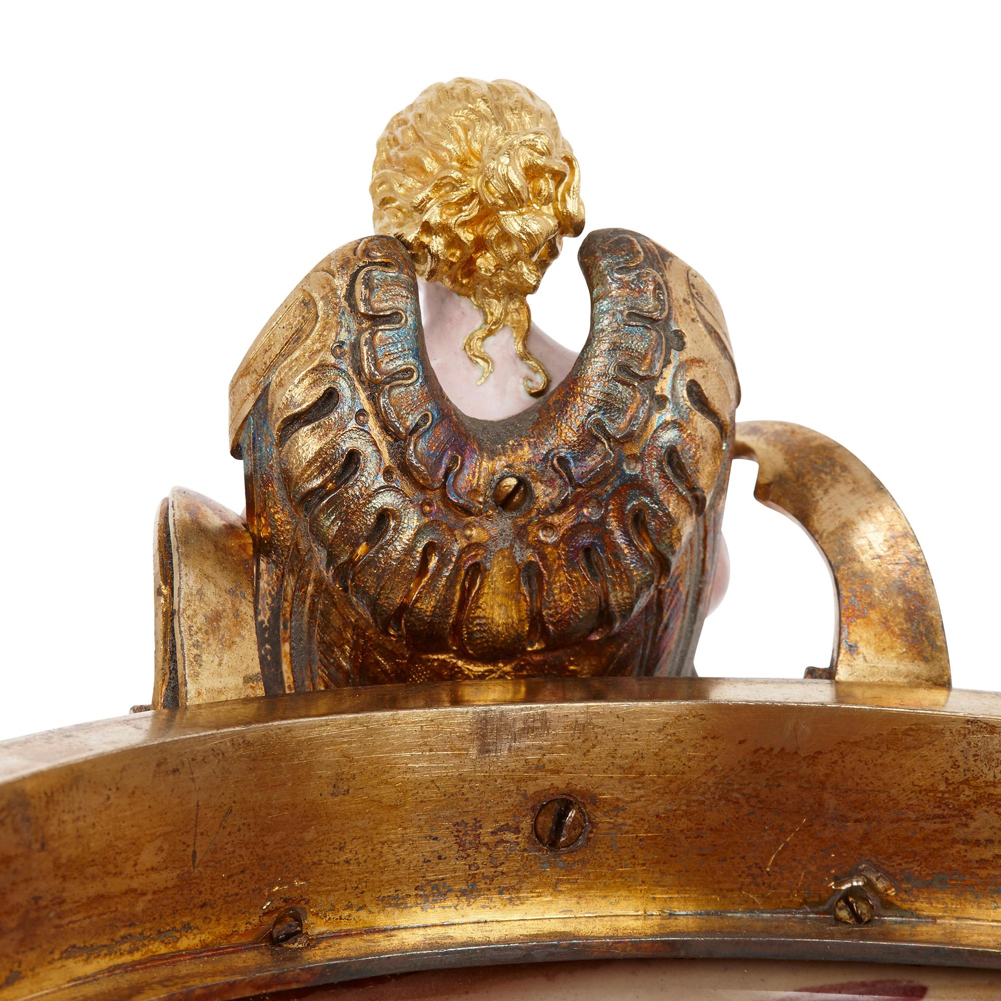 Achatbecher mit Juwelen und emaillierten Gold- und Silberbeschlägen von Morel (19. Jahrhundert) im Angebot