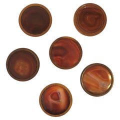 Agate Drink or Cocktail Coasters, Set of 6