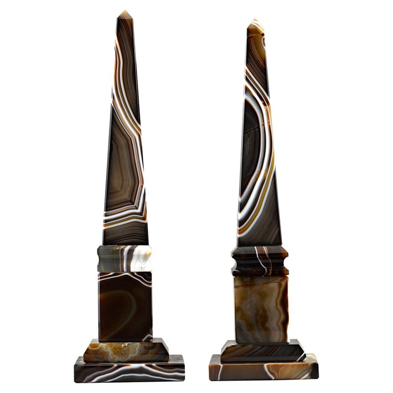 Agate Grand Tour Obelisks, 19th Century, offered by M.S. Rau