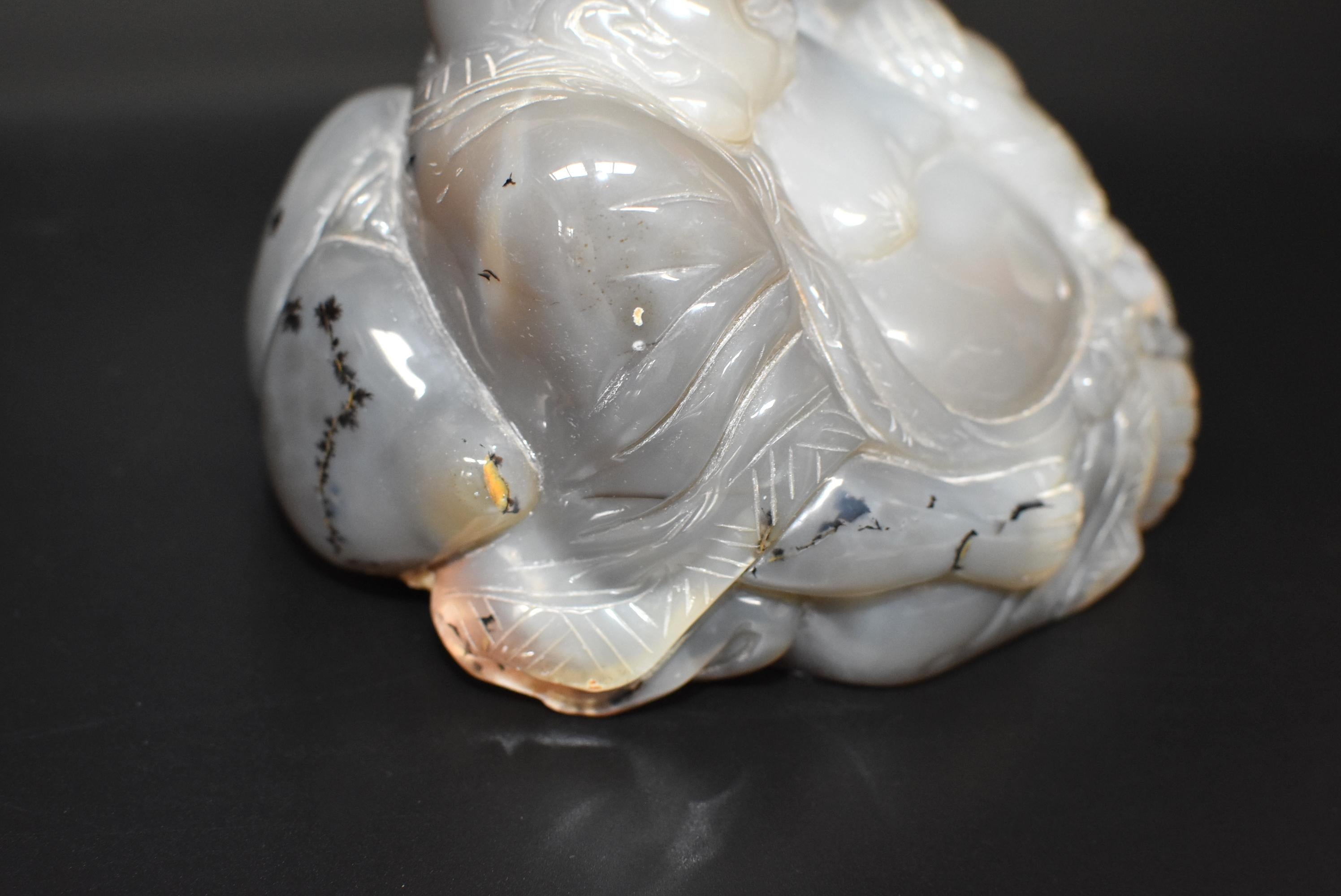 Agate Happy Buddha 3 lb In Good Condition For Sale In Somis, CA