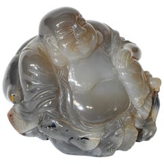 Agate Happy Buddha, 3.2 Lb Gemstone Buddha