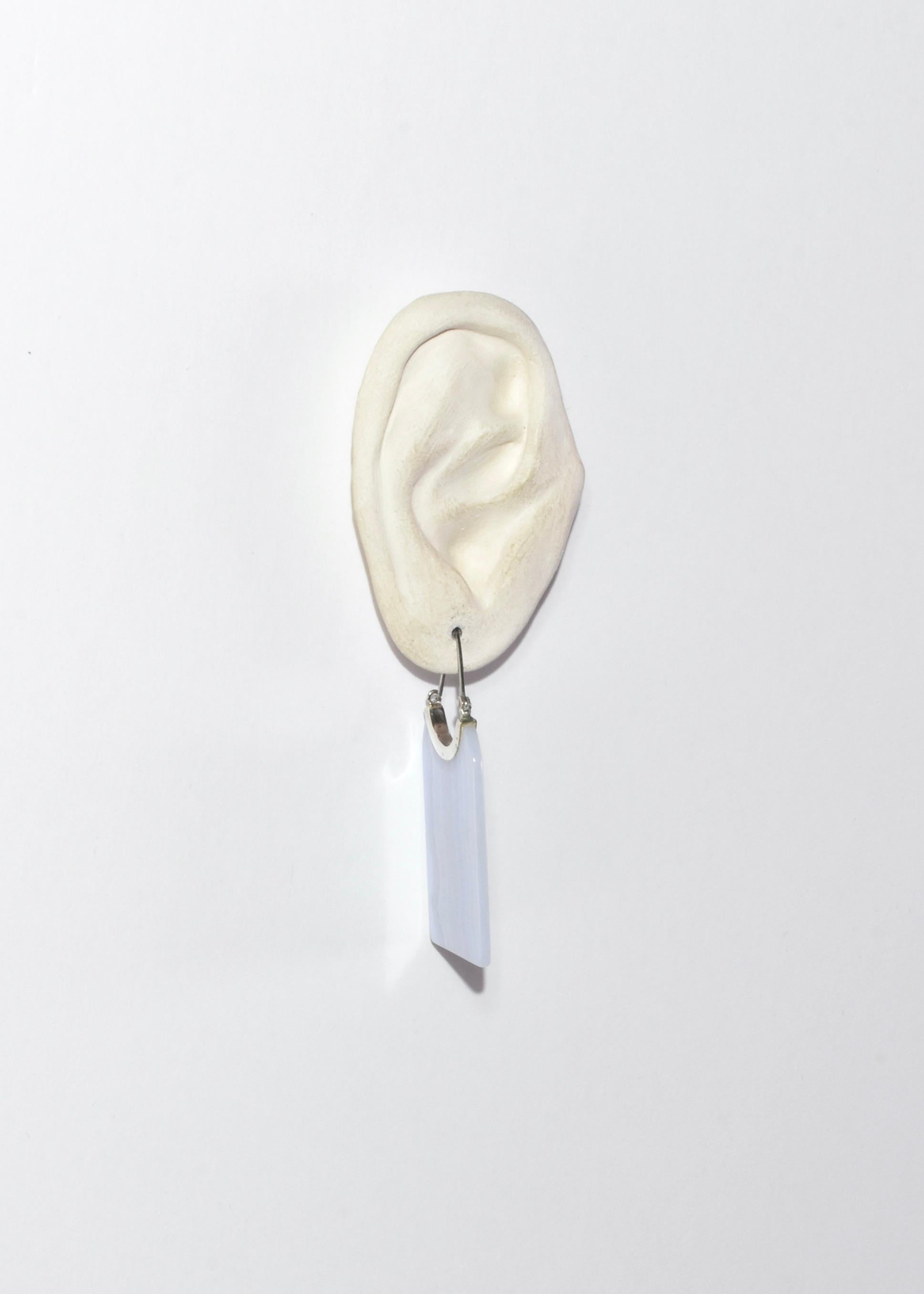 Modernist Agate Hoop Earrings For Sale