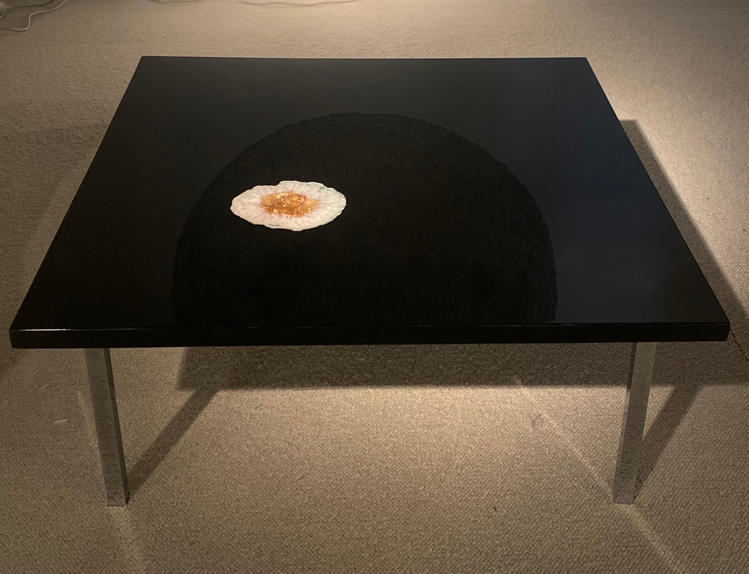 Agate Inlaid Coffe Table by Philippe Barbier For Sale 7