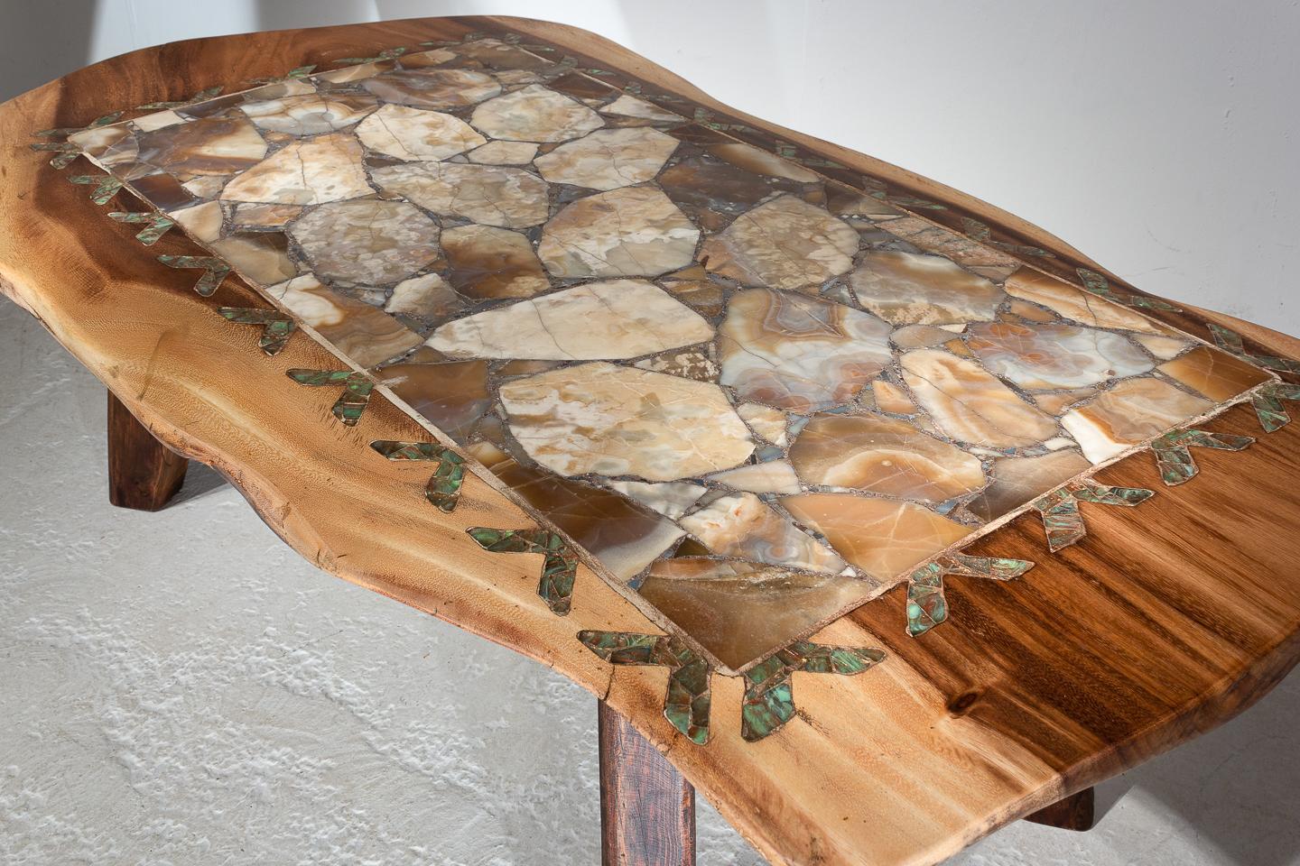Agate Inlaid Coffee Table In Excellent Condition For Sale In Husbands Bosworth, Leicestershire