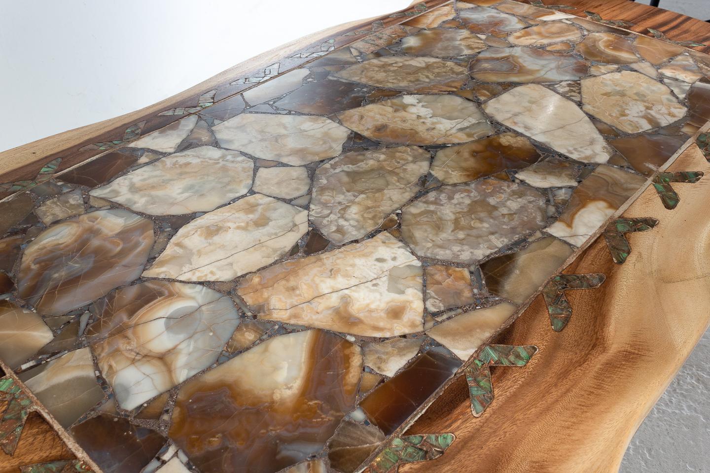 Agate Inlaid Coffee Table For Sale 2