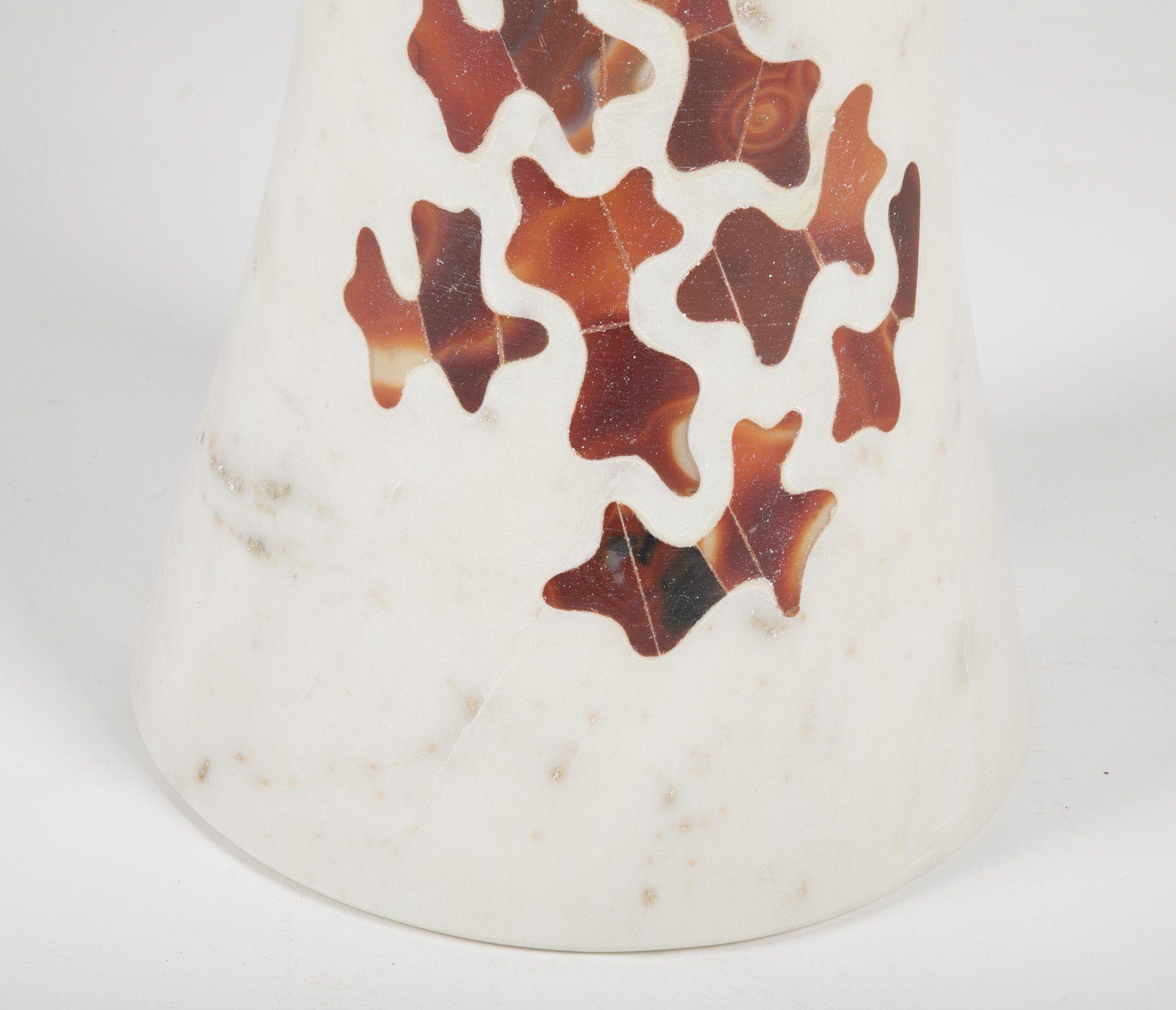 Contemporary Agate Jigsaw Inlay Side Table Handcrafted in India By Stephanie Odegard For Sale
