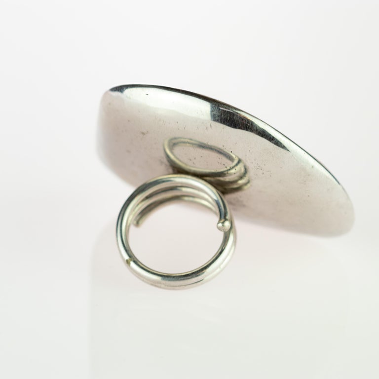 Uncut Agate Natural Color Brown Raw 925 Sterling Silver Handmade Vintage Cocktail Ring For Sale