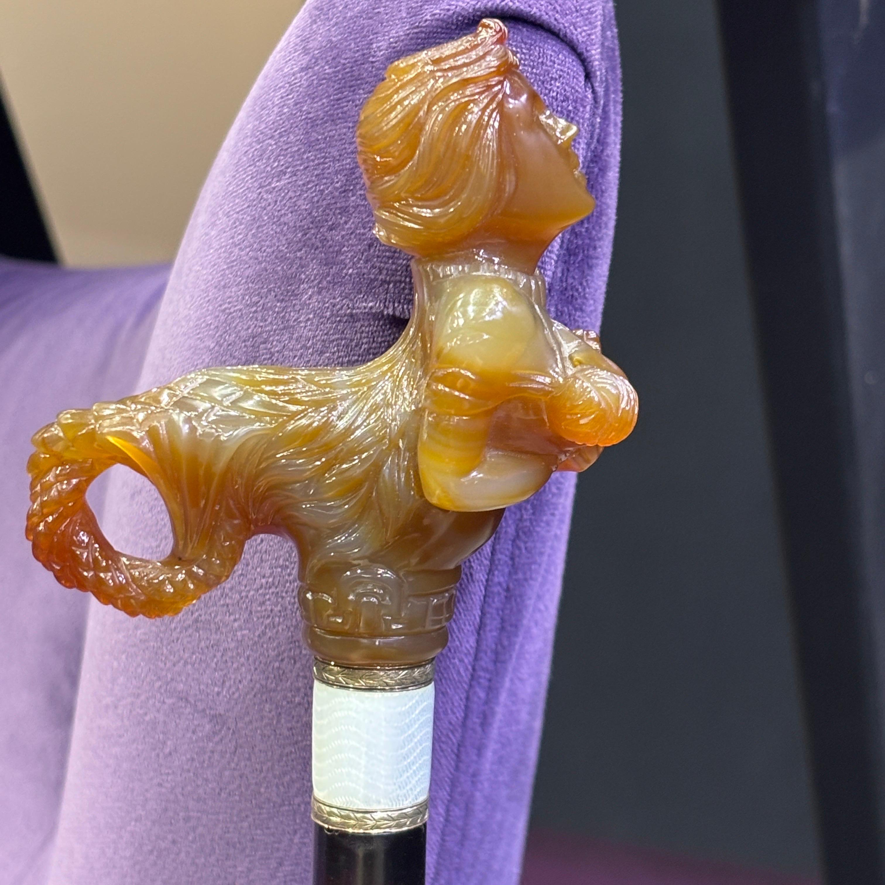 Canne d'allaitement en agate de la Néréide Excellent état - En vente à New York, NY