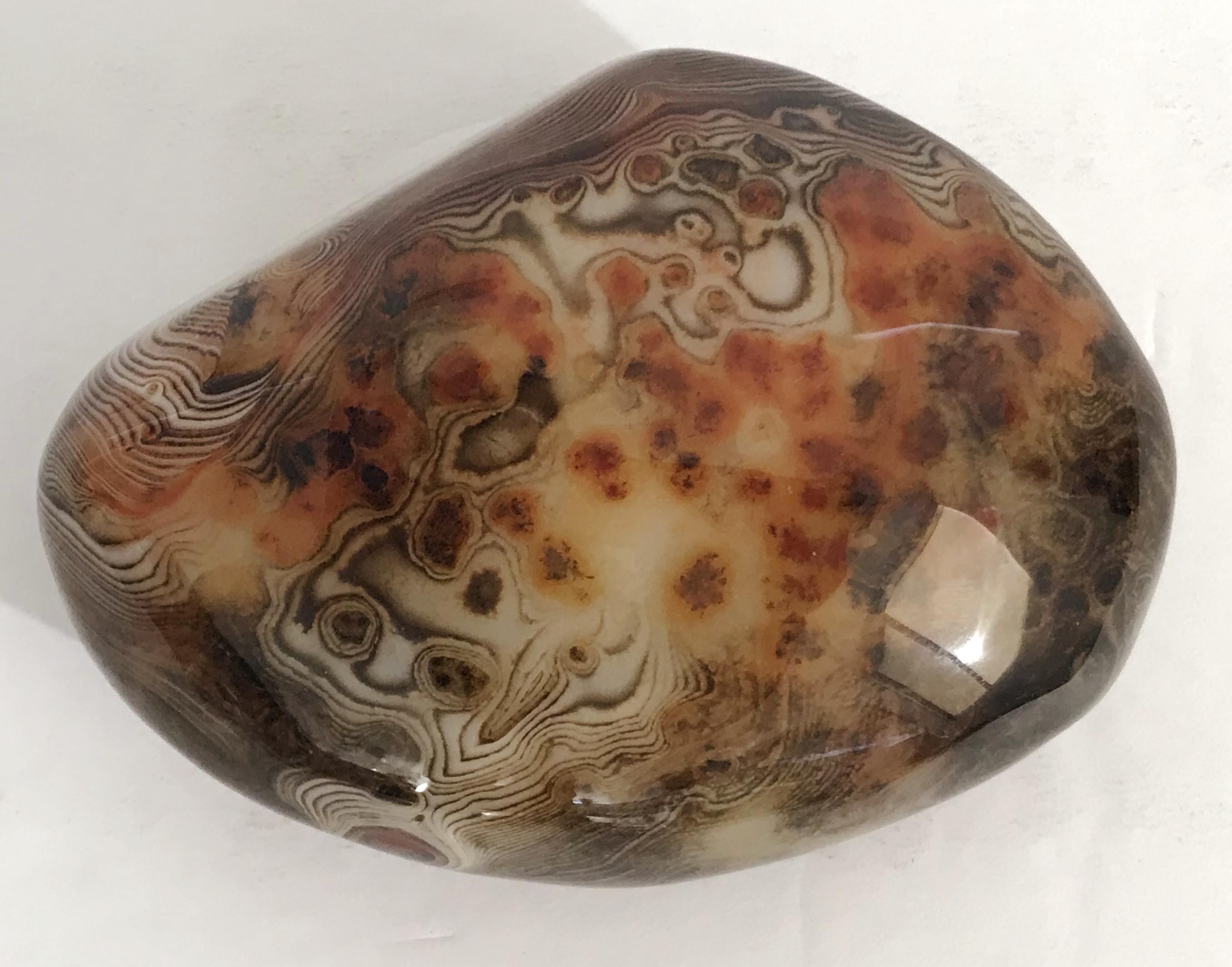 Italian Agate Onyx Paperweight For Sale