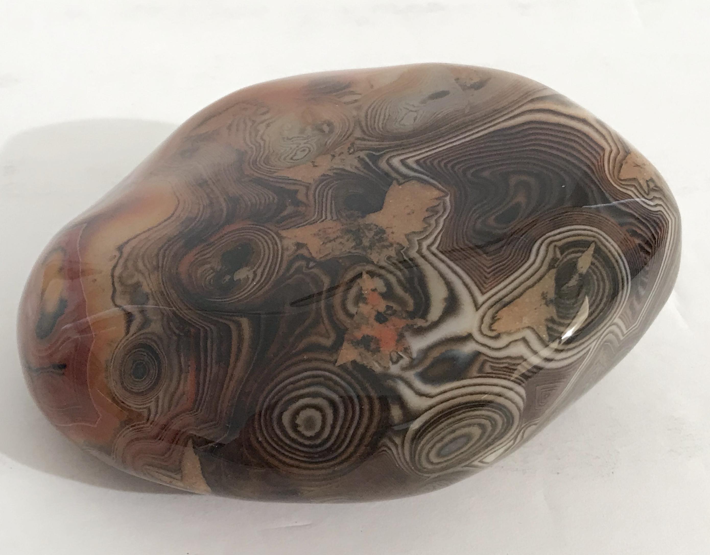 Italian Agate Onyx Paperweight For Sale