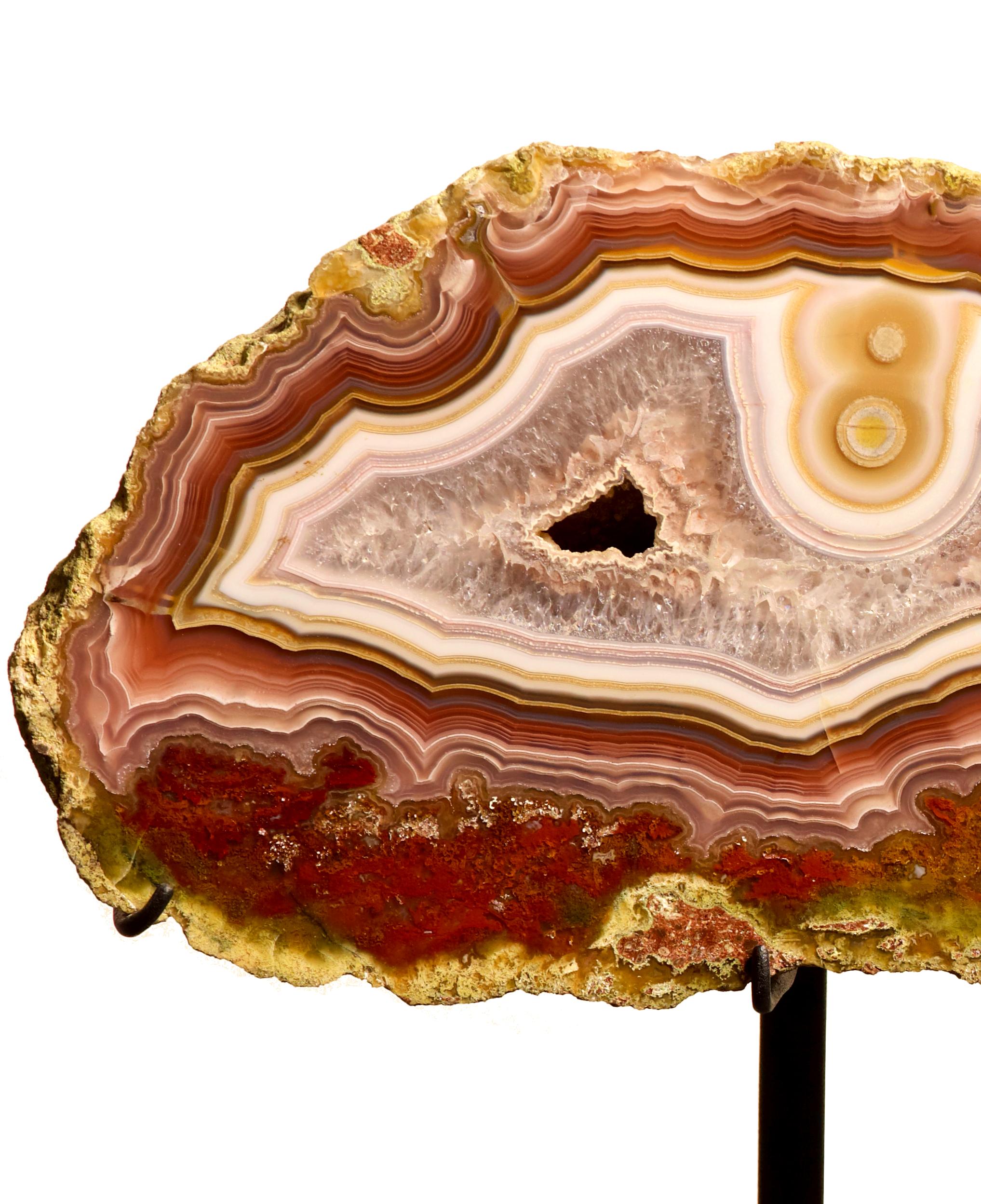 Mexican Decorative stand Rare type  AGATE pair , Aguas Calientes, Chihuahua, Mexico For Sale