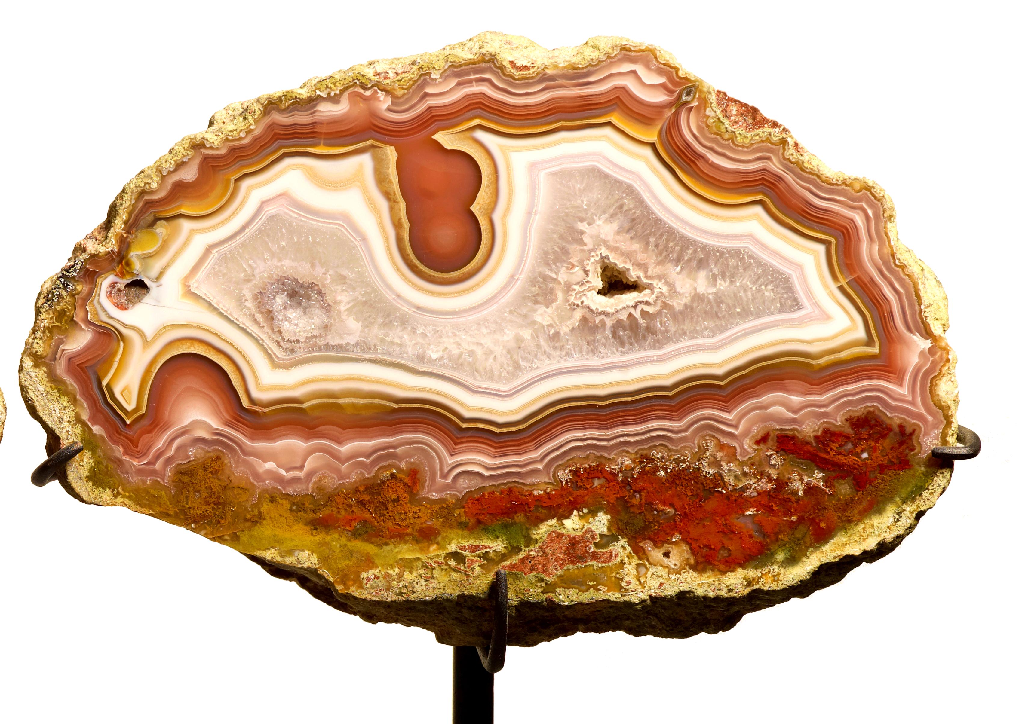 18th Century and Earlier Decorative stand Rare type  AGATE pair , Aguas Calientes, Chihuahua, Mexico For Sale