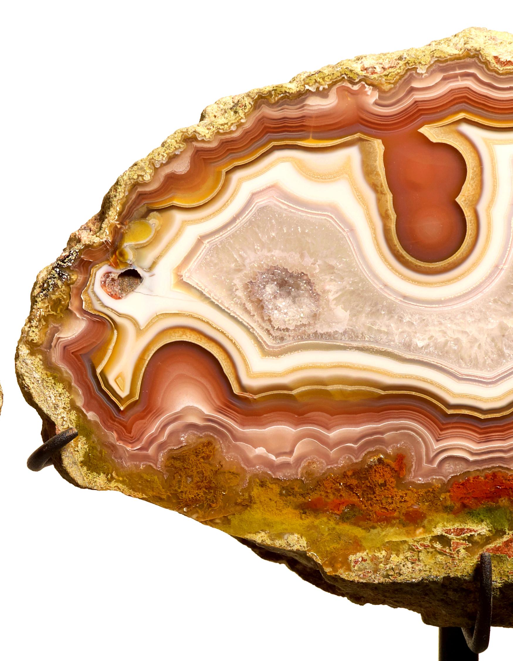 Agate Decorative stand Rare type  AGATE pair , Aguas Calientes, Chihuahua, Mexico For Sale