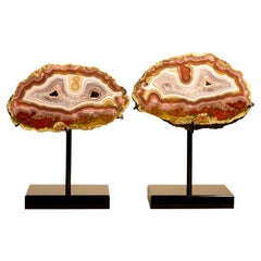 Decorative stand Rare type  AGATE pair , Aguas Calientes, Chihuahua, Mexico