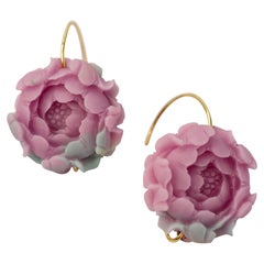 Agate Peony Large Earrings - By Bombyx House