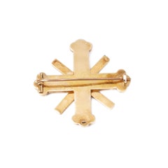 Agate Rare Scottish Overlapping Crosses Hardstone Gold Brooch, 19th Century