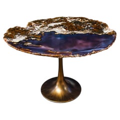 Agate Slab Occasional Table with Steel Base, Stefano Piccini, Made in Italy
