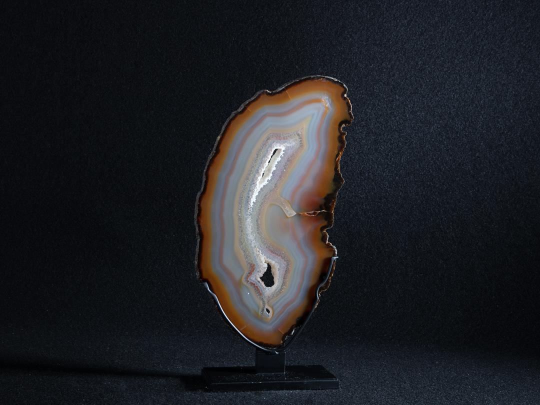 18th Century and Earlier Agate Slice on Metal Base For Sale