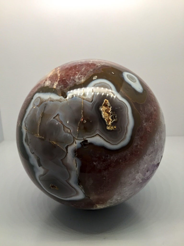 Agate Specimen Mineral Sphere with Exposed Core at 1stDibs