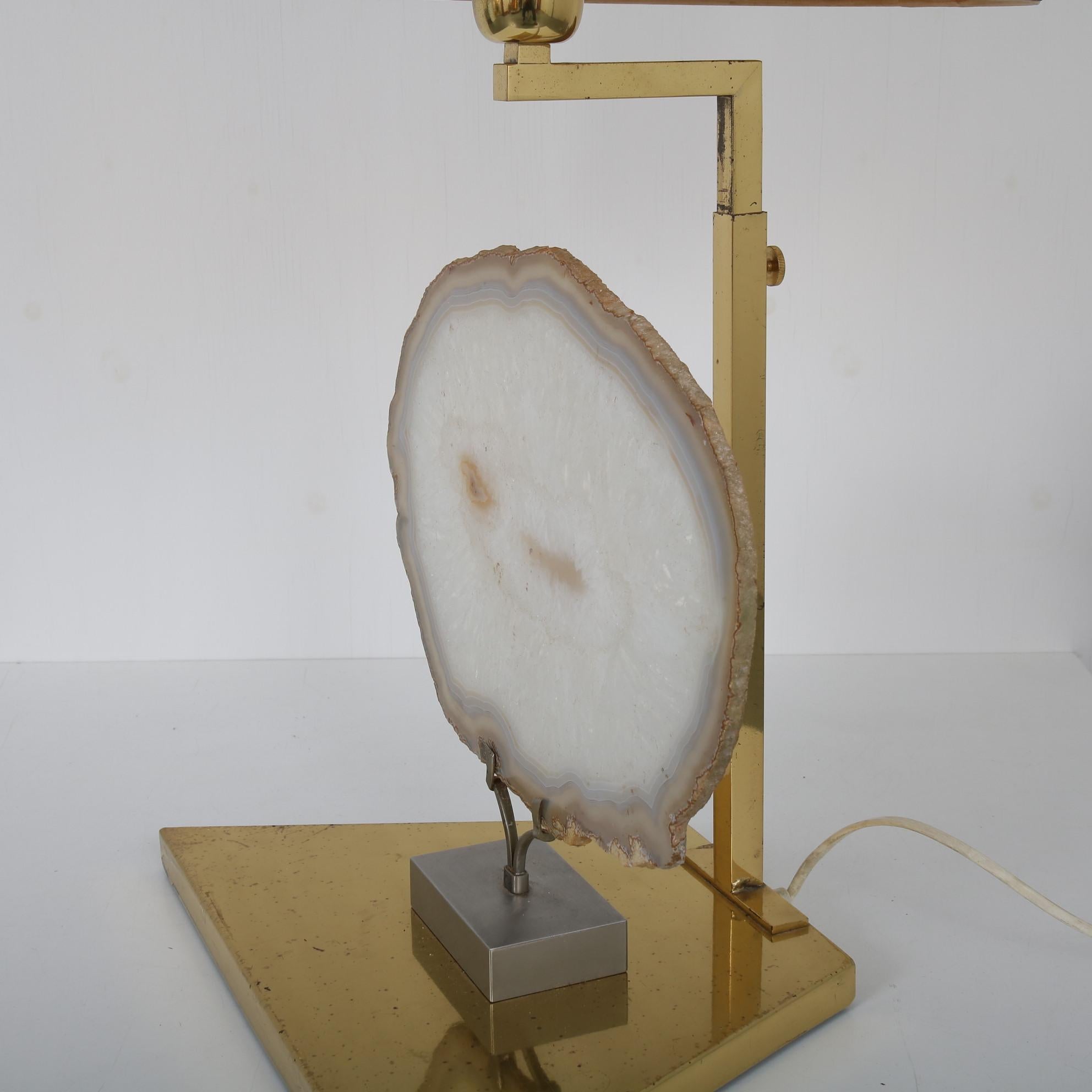 Lampe de table en agate de Belgique, 1970 en vente 5