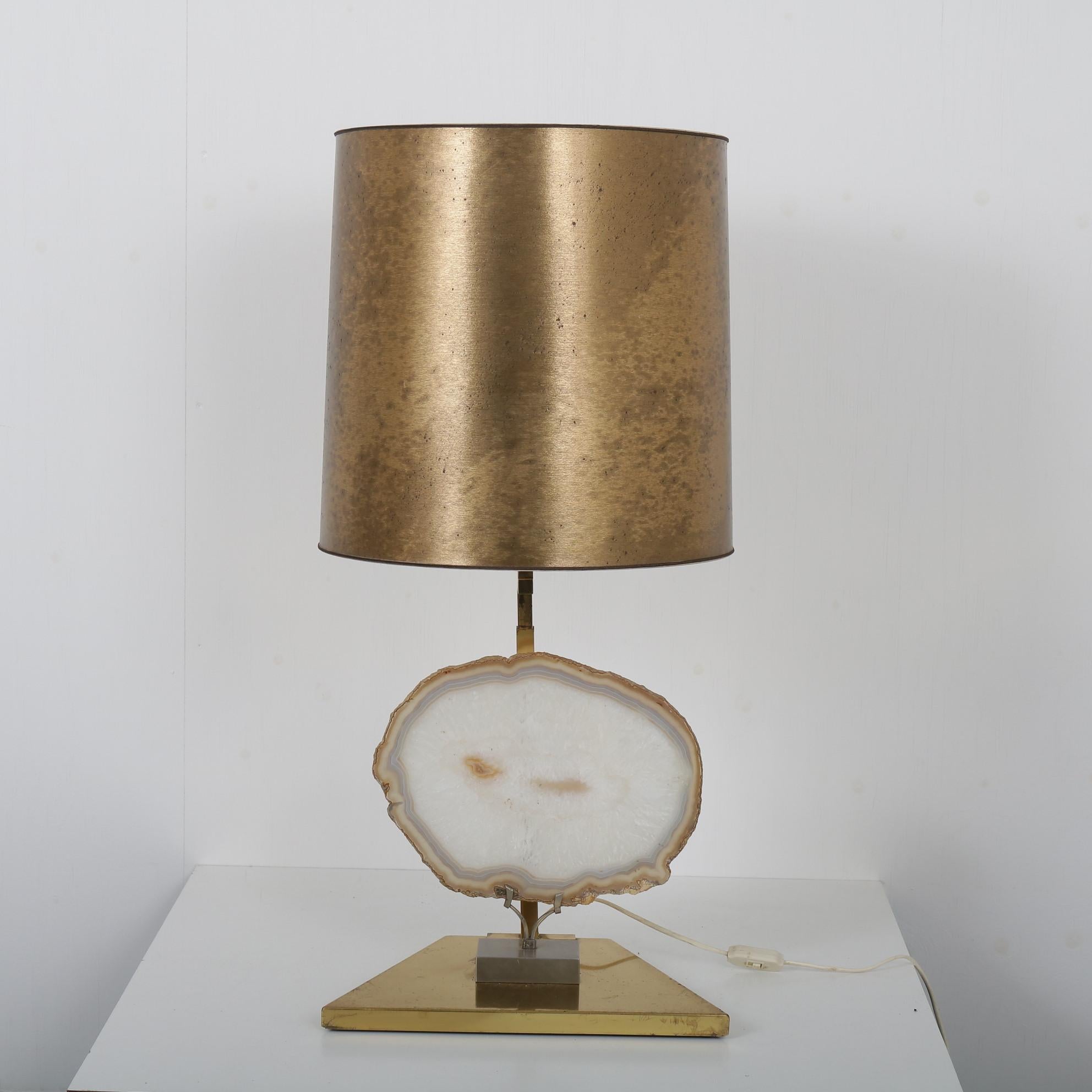 Belgian Agate Table Lamp from Belgium, 1970 For Sale