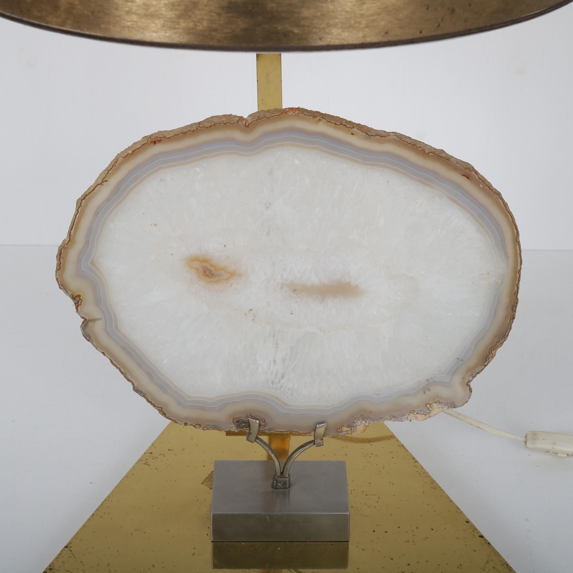 Agate Table Lamp from Belgium, 1970 In Good Condition For Sale In Amsterdam, NL