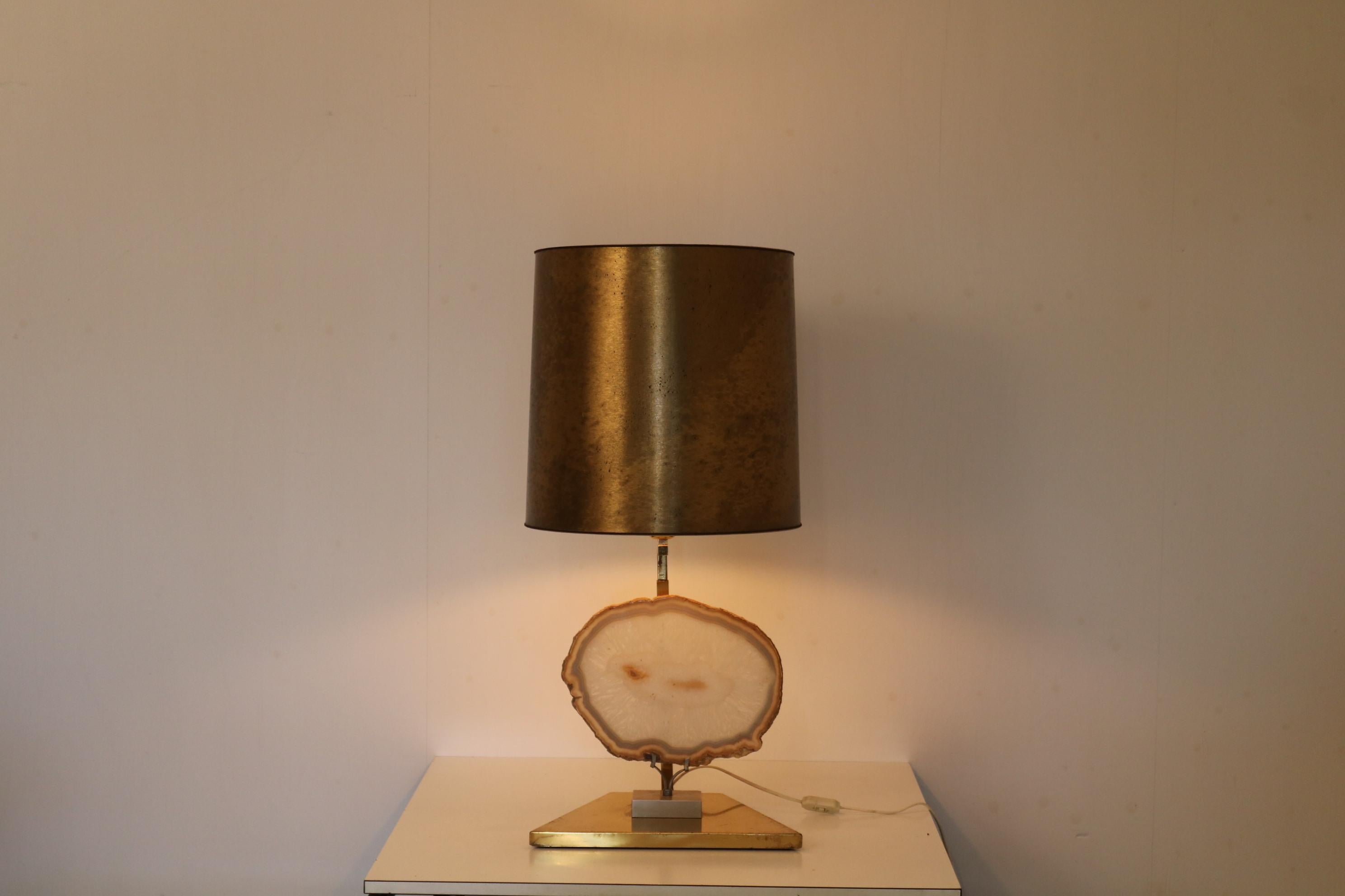 Late 20th Century Agate Table Lamp from Belgium, 1970 For Sale