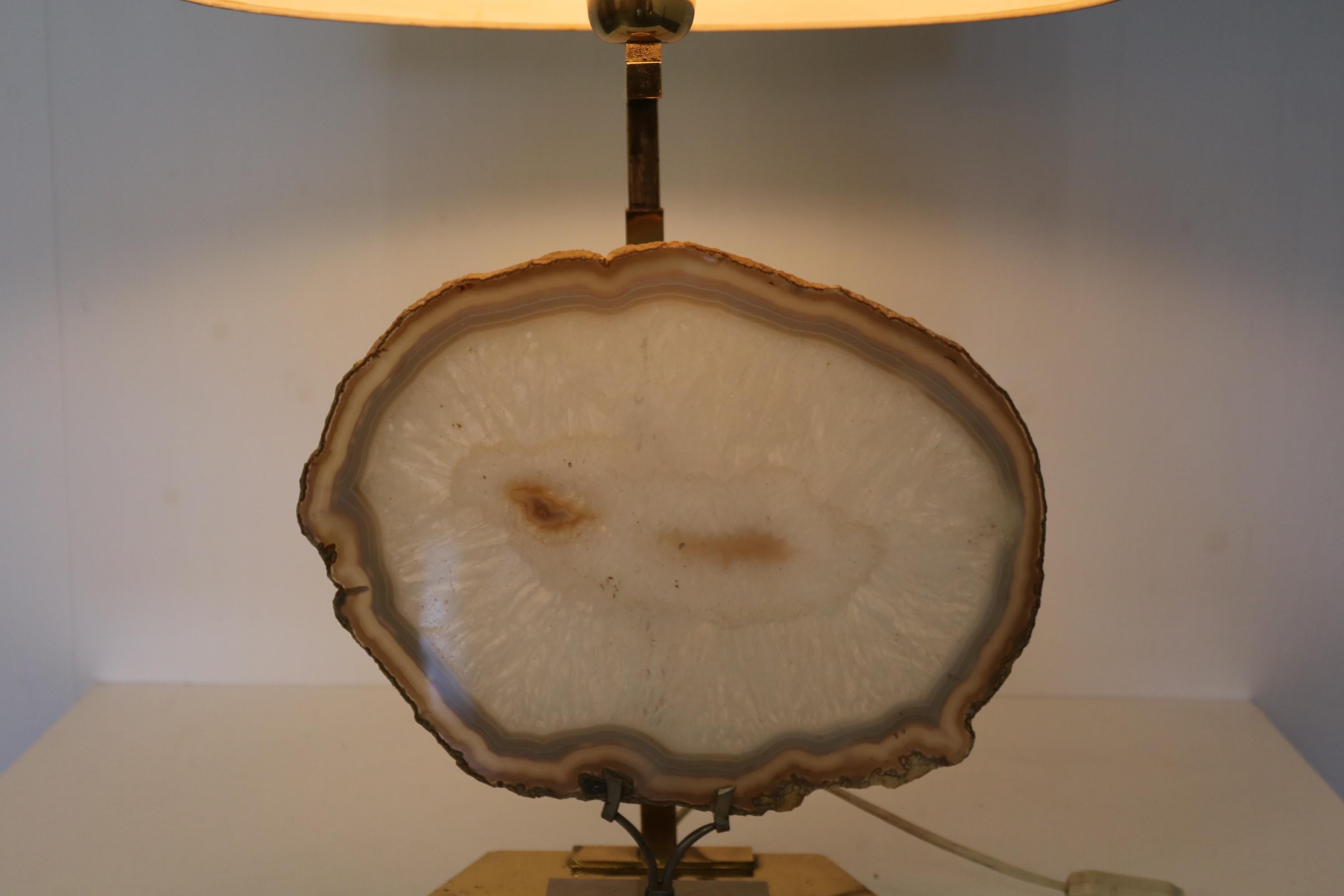Lampe de table en agate de Belgique, 1970 en vente 2