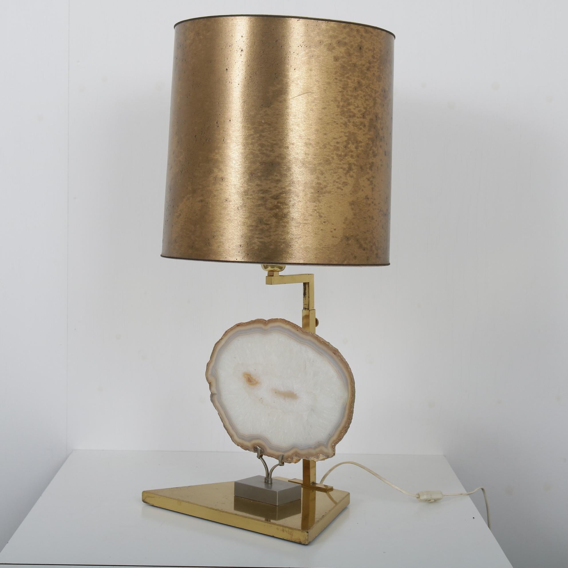 Lampe de table en agate de Belgique, 1970 en vente 3