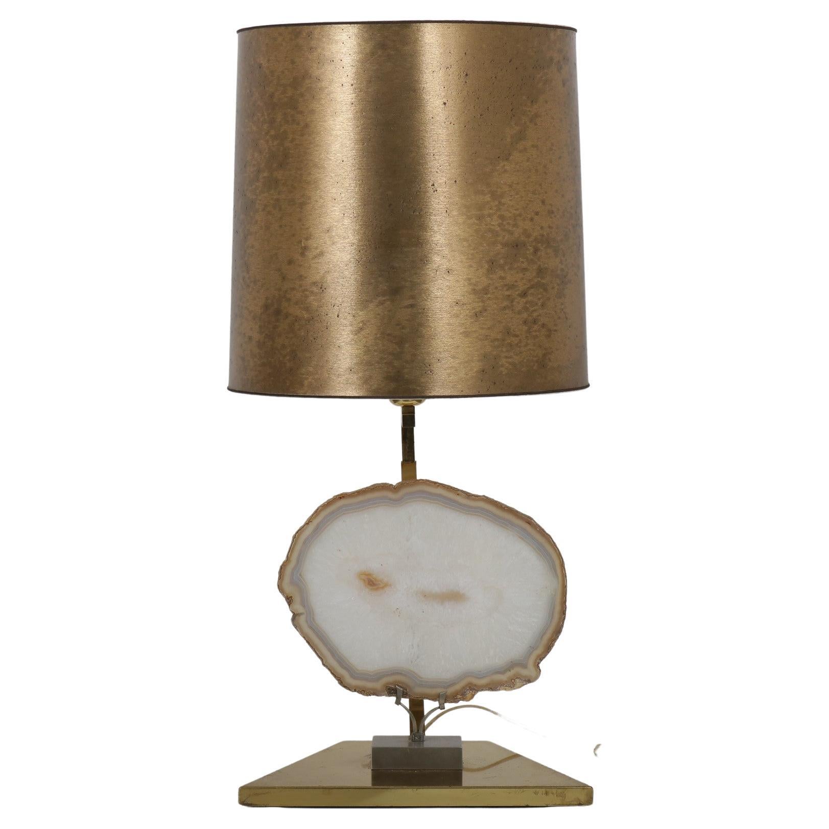 Agate Table Lamp from Belgium, 1970 For Sale