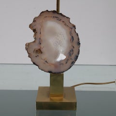 Lampe de table en agate à la manière de Willy Daro, datant d'environ 1970