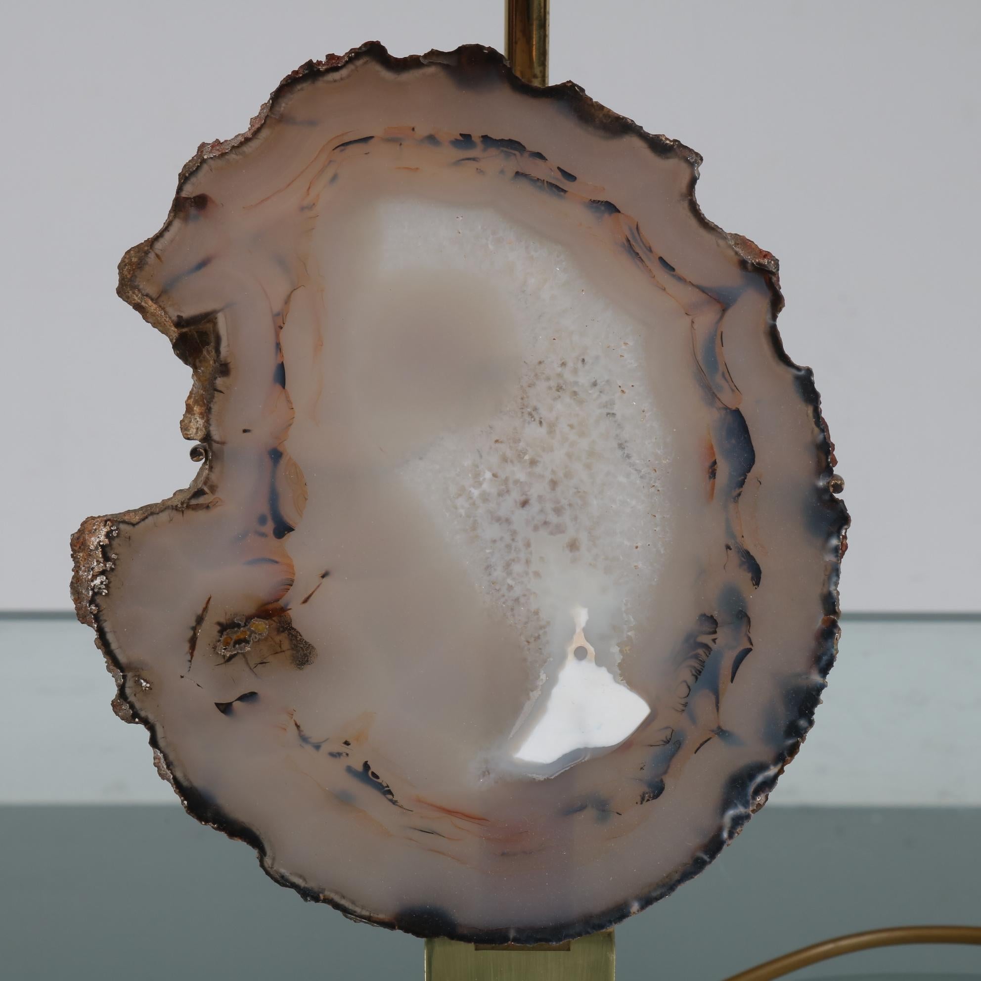 Mid-Century Modern Agate Table Lamp in the Manner of Willy Daro, circa 1970 For Sale