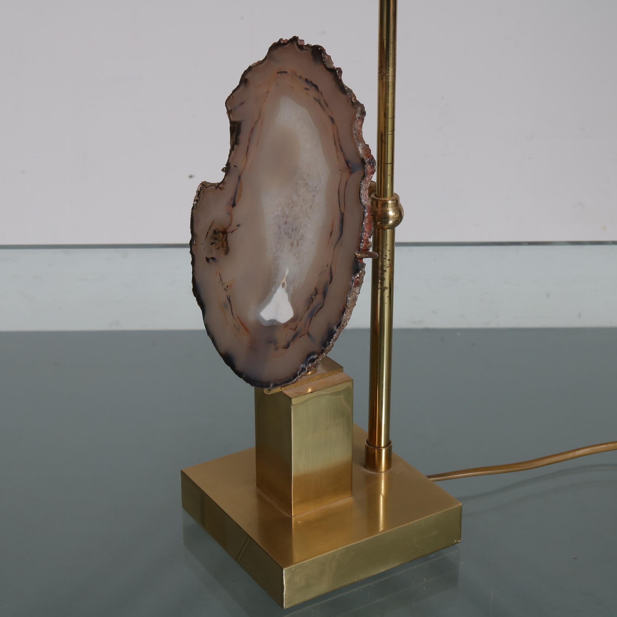 Fin du 20e siècle Lampe de table en agate à la manière de Willy Daro, datant d'environ 1970 en vente